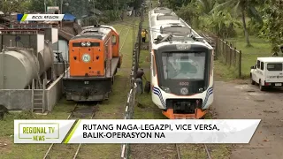 Regional TV News: Rutang Naga-Legazpi, vice versa, balik-operasyon na