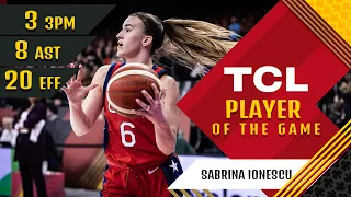 Sabrina Ionescu | TCL Player Of The Game | NGR vs USA | FIBA Women's OQT 2024