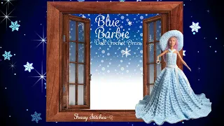 Crochet Barbie  Blue Dress