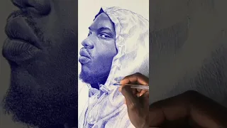 Creating Hyper-Realistic Portrait with Ballpoint Pen #shorts