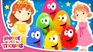 Oeufs Surprises Comptines Bébé | Princesses | Apprendre les couleurs | Titounis