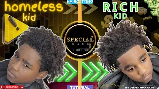 HOMELESS KID HAIRCUT TRANSFORMATION//CLIPPER OVER COMB//FULL LENGTH VIDEO//  #SPECIALGANG