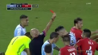 Marcos Rojo Red Card   Argentina vs Chile   2016 Copa America FINAL   June 26, 2016