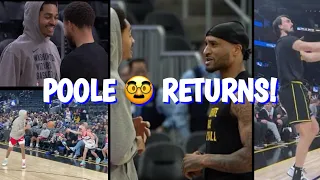 Jordan Poole returns to Chase! Pregame hugs with Steph Curry, Looney, GP2 + halfcourt, #Warriors-WSH