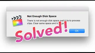 iMovie Not Enough Disk Space error - Solution!