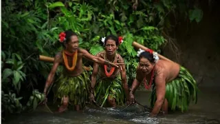 how primitive  living and survival life woman fishing