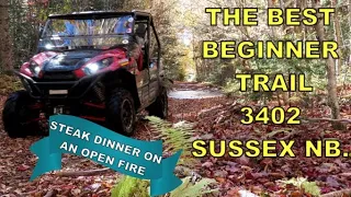 A perfect beginner ATV/UTV trail. Steak over an open fire. 3402 in Sussex NB. Autumn leaves.