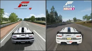 Forza Motorsport vs Forza Horizon 4 - 2008 Koenigsegg CCGT Sound Comparison