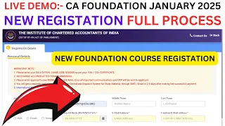 CA Foundation January 2025 Registration Process | CA Foundation New Course Registration Process