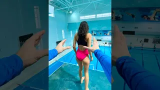 Scary prank with the girl in swimming pool #shorts