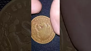 Moneda de 20 centavos de la piramide del sol 1943 a 1960.s