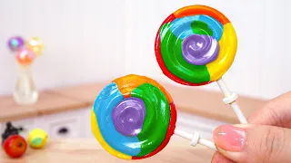 Tasty Lollipop 🍡 Miniature Rainbow Lollipop Candy Recipe | 1000+ Miniature Dessert by Mini Cakes