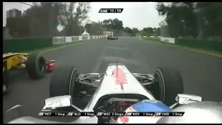Jenson Button onboard overtake on Robert Kubica Australian GP 2010