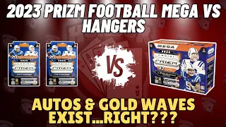 CHASING THE MYTHICAL GOLD WAVES & AUTOS🤔🧐 2023-24 Panini Prizm Football Mega vs Hangers