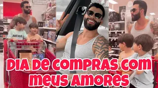 Gusttavo Lima leva Gabriel e Samuel para comprar brinquedos em Miami