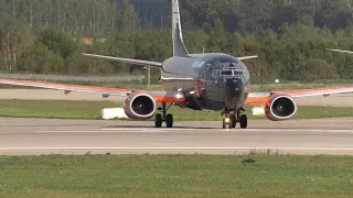 Black handsome - Boeing 737 "World of tanks" in Domodedovo.