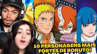 OS 10 PERSONAGENS MAIS PODEROSOS DE BORUTO ATUALMENTE | REACT