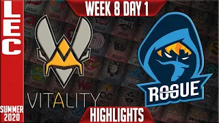 VIT vs RGE Highlights | LEC Summer 2020 W8D1 | Team Vitality vs Rogue