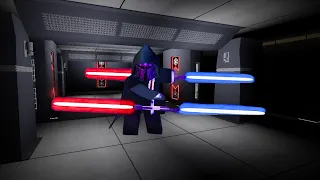 Destroying the Server in Roblox Saber Showdown with Dual Staff