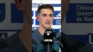 La alegría de Gavi en DAZN tras cumplir 100 partidos con la camiseta del Barça 💙❤️