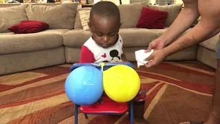 POTTY TRAINING: Carson Learning to Butt Wipe with Balloons!!!