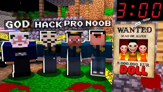 SCARY SQUID GAME DOLL WANTED ! What HAPPENS AT 3:00 AM?! NOOB vs PRO in Minecraft Animation !