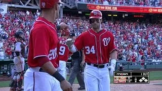 Harper rips two-run homer off foul pole