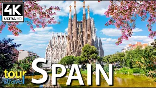 Scenic & Drone Video of Spain | Amazing places to visit in Spain - Latino Music | 4K & Relaxing