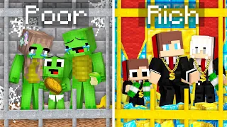 Mikey Family in POOR Jail vs JJ Family in RICH Jail in Minecraft (Maizen)