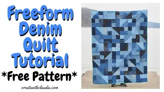 Freeform Denim Blue Jeans Quilt **Free Pattern**