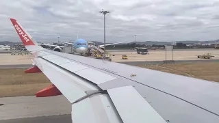 EasyJet airbus a320-214 pushback taxi and take off from FAO