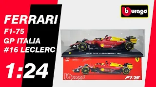 Ferrari F1-75 GP Italia 2022 1:24 Bburago│4K UHD Perú