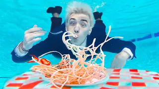 Eating under water challenge