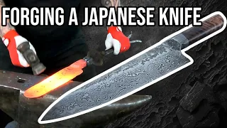 Forging a Damascus Gyuto Integral | Japanese Kitchenknife