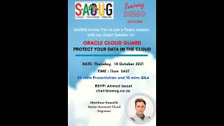 South African Oracle User Group : Demonstration on Oracle Cloud Guard