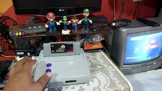 SUPER NINTENDO BABY SNES MODIFICADO COM SAIDAS DE AV AUDIO E VIDEO A VENDA