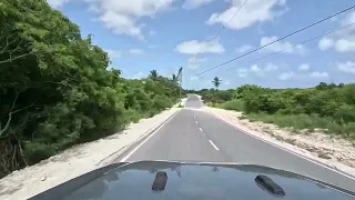 Driving to Exuma Point Beach, Exuma Bahamas