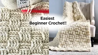 Crochet A Basket Weave Blanket With This Easy to Follow Tutorial!