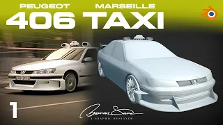 Peugeot 406 Taxi Marseille - Blender Car Modeling - Part 1 #peugeot #406 #taxi #marseille #blender