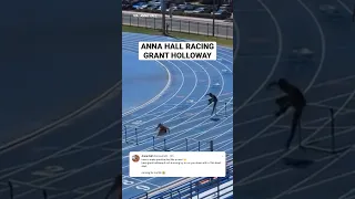 Anna Hall racing Grant Holloway at practice! 😂