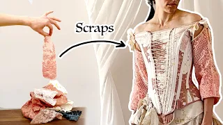 I made a 17th century corset (set of stays) out of lace fabric scraps