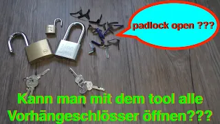 Vorhängeschloss mit tool öffnen/padlock open/Fahrradschloss knacken/Schloss picken/lock picking tool