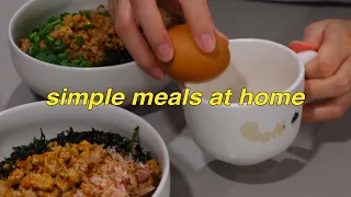 vlog / simple meals at home, mazesoba, pepper lunch dupe, lox sandwich, seafood chicken congee