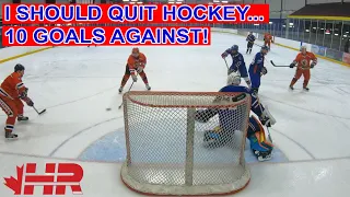 I should quit hockey after this game... 10 goals against! Bulldogs beer league hockey goalie GoPro