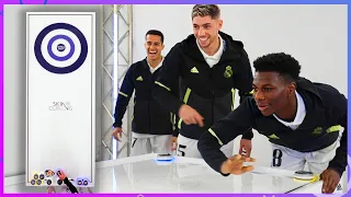 VALVERDE, LUCAS Y TCHOUAMENI compete in SKIN CURLING! | REAL MADRID