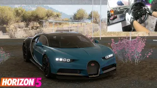 Forza Horizon 5 || 2018 Bugatti Chiron || Gameplay With Steering Wheel || PC || 4K  ||