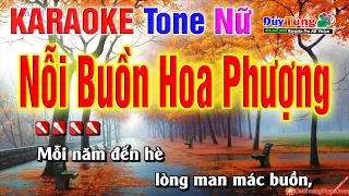 Karaoke || Nỗi Buồn Hoa Phượng - Tone Nữ || Nhạc Sống Duy Tùng