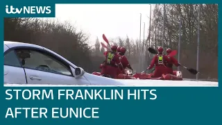 Flooding and homes evacuated as Storm Franklin hits on back of Eunice | ITV News