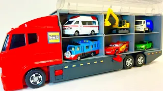 13 Types Tomica Cars ☆ Tomica opening and put in big Okatazuke convoy
