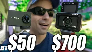 Reviewing the CHEAPEST Actually GOOD Action Camera on Amazon!  Yi Lite VS Sony RX0 II!